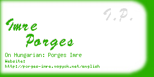 imre porges business card